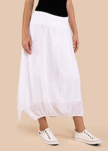 Gift: Leela Linen Skirt in White