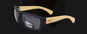 Sunglasses - The Tradies Black with Bamboo Arms