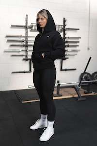 Clothing: WARM-UP FULL ZIP HOODIE - BLACK