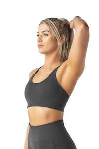 Clothing: Cut Out Sports Bra - SHADOW GREY | CONTOUR