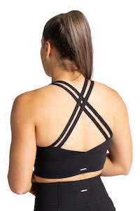 Strappy Long Line Bra  - BLACK | CONTOUR