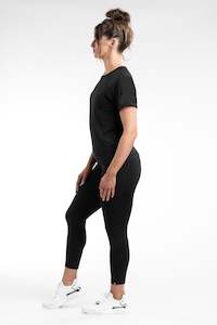 Bundle | Side Pocket 7/8 + Crop Tee - Black | Contour + Flexlite