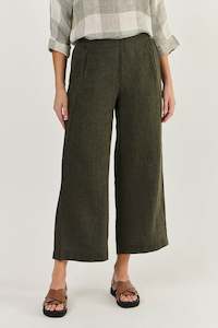 Womenswear: Linen Wide Leg Pant Licorice