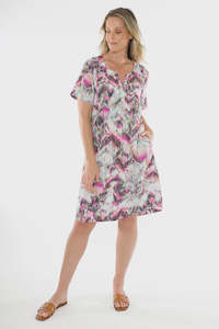 Abstract Ikat Dress - Floral