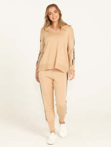 Aida Knit Pant Natural Stripe