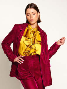 Womenswear: Mustang Sally Velvet Pants Fuchsia