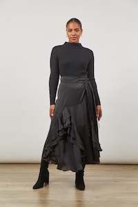 Romance Wrap Skirt Onyx