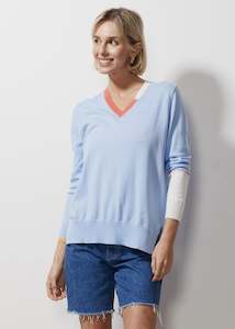 Z&P Block Trim Jumper Sky