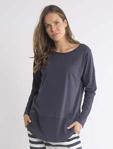 Womenswear: Elm Rib Long Sleeve Tee Navy