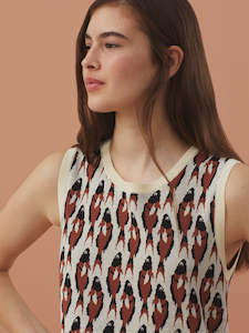 Womenswear: Jacquard Fish Vest Ecru