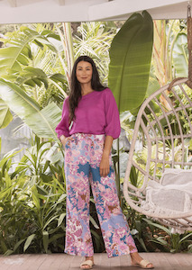 Womenswear: Baroque Linen Pant - Multi Floral