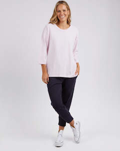 Annie  3/4 Sleeve Tee - Powder Pink