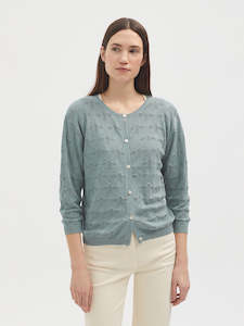 Bees Jacquard Cardigan Sage