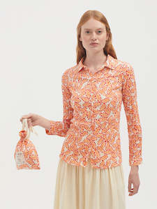 Womenswear: Leaves Print Bag Shirt