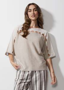 Womenswear: LD & Co Hole Detail Top Linen