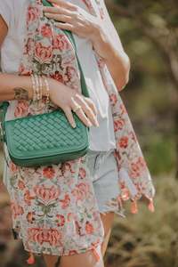 Julia Handbag - Green, Mushroom