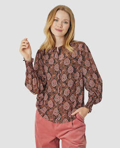 Nicoline Blouse Print Brown/Pink