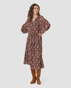 Womenswear: Nicoline Dress Print Brown/Pink