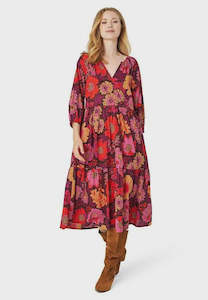 Womenswear: Ballard Cotton Carolina Dress  Print Red/Pink