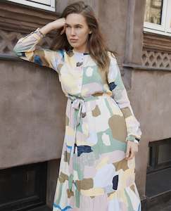 Womenswear: Noa Noa Painted English Crepe Dress Print Yellow