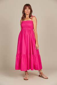 Remi Shirred Maxi Raspberry