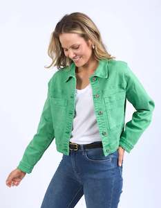 Womenswear: Hazel Denim Jacket Green Briar