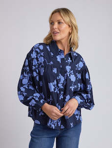 Kacey Floral Blouse Navy