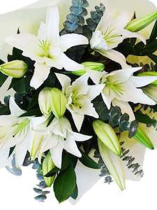 Florist: White Oriental Lily Bouquet