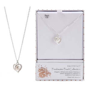 Equilibrium Modern Heart Fresh Water Pearl Necklace