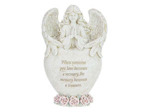 Florist: 19cm Angel with Inspirational Heart - Memorial