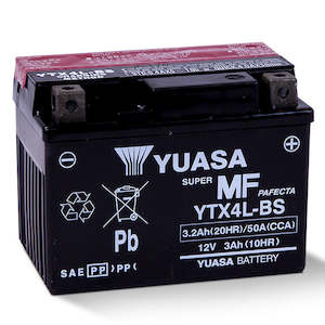 YTX4L-BS Non-DG Factory Sealed Battery Yuasa. Alt: CYG4LB ^ (YTX4LBS)