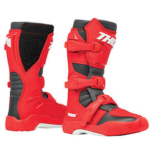 Boots: Thor Blitz XR Boots Youth Red/Charcoal