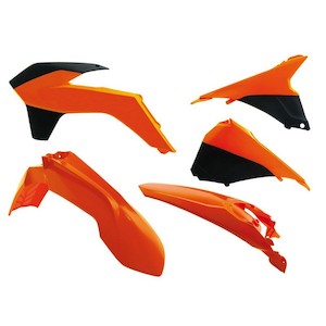 Plastic: PLASTICS KIT RTECH FRONT/REAR FENDER RADIATOR SHROUD &AIRBOX COVER KTM