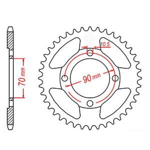 Sprockets: SPKT REAR RK STEEL - B3263 (CT110 70mm/90mm)