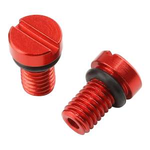 Wheel Tyre Accessories: Zeta Front Fork Air Valve Cap Screw KYB/Showa - Red 2pcs