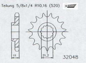 *SPROCKET FRONT ESJOT HUSQVARNA TC250 TE250 04-08 TE310 08-10 TE450 TC450 SMR450…