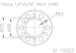 Sprockets: *SPROCKET REAR ESJOT YAMAHA DT125R TDR125 DT125X DT200R  88-06 49T