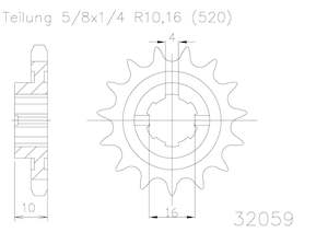 *SPROCKET FRONT ESJOT HUSQVARNA CR125 WR125 95-97