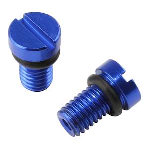 Zeta Front Fork Air Valve Cap Screw KYB/Showa - Blue 2pcs