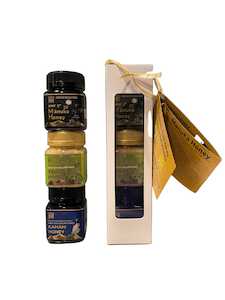 Honey manufacturing - blended: Mountain Gold UMF 5+ Manuka, Kamahi, and Tawari Honey Gift Pack