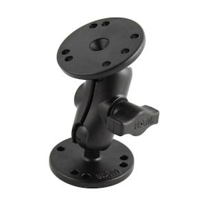 RAM Double Ball Mount with 2 Round Base Plates - B Series (1" Ball) - Short Arm