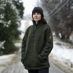 WOMENS STATION: Station Half Zip Women - Forest Green