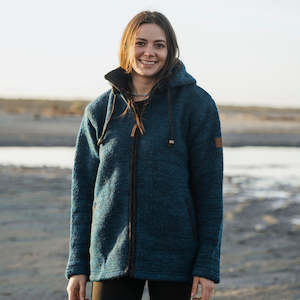 Wool Jackets Women: Riverstone Women - Petrol