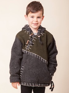 Wool Jackets Kids: Woodville Stitch Boys - Dark Green