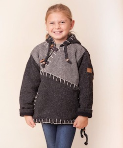 Wool Jackets Kids: Woodville Stitch Girls - Grey