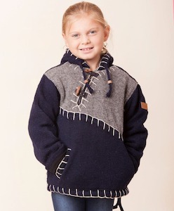 Wool Jackets Kids: Woodville Stitch Girls - Navy