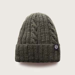 Accessories Beanies: Merino Wool Cable Beanie - Forest