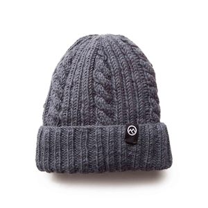 Accessories Beanies: Merino Wool Cable Beanie - Slate