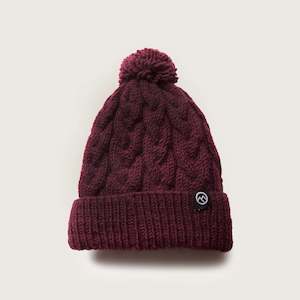 Accessories Beanies: Merino Wool Links Beanie - Grape