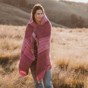 Accessories Sherpa Shawl Scarf: Sherpa Scarf/Shawl - Denim Red